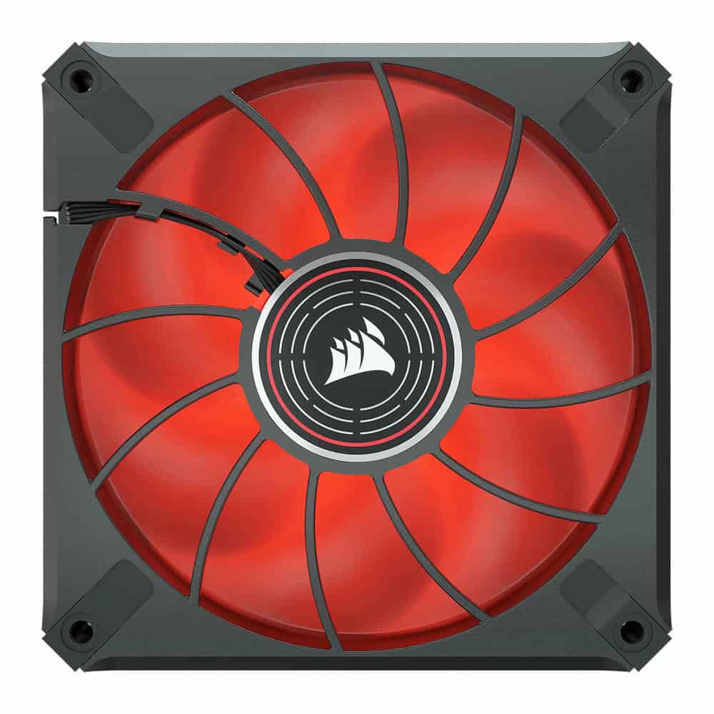 (image for) Corsair ML120 LED ELITE 120mm Red LED Fan Single Pack Black